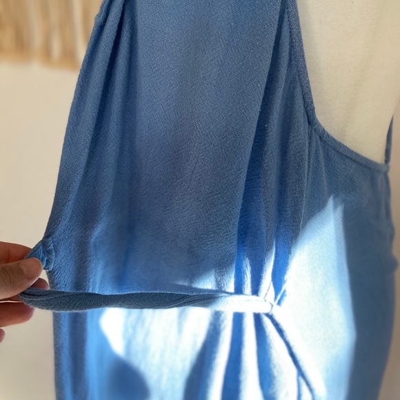 Free people Blue Mini Dress with belt tie bohemian - Picture 13 of 15